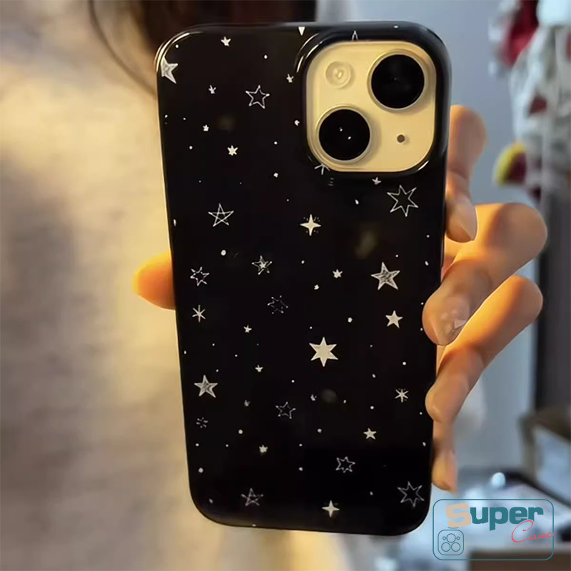 Ốp Lưng Tương Thích Cho IPhone 13 11 16 17 15 14 12 Pro Max Air 16 15 14 17 13 12 Pro 15 14 6s 7 8 16 6 Plus X XR XS Max SE 2020 Thời Trang Đơn Giản Ngôi Sao Trắng Thoáng Mát Vỏ mềm Meteor