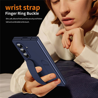 Dây đeo cổ tay có thể gập lại Funda Case cho Samsung Galaxy Z Fold 7 6 4 5 3 5G Vỏ kính phía trước