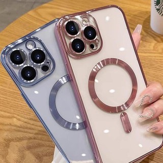 Mạ Vỏ Sang Trọng Cho iPhone 17 Air 12 16 15 14 13 11 Pro Xs Max XR X 7 8 Plus Vỏ Điện Thoại Sạc Không Dây HD Trong Suốt Cứng Ốp Lưng Bảo Vệ Trong Suốt Chống Sốc