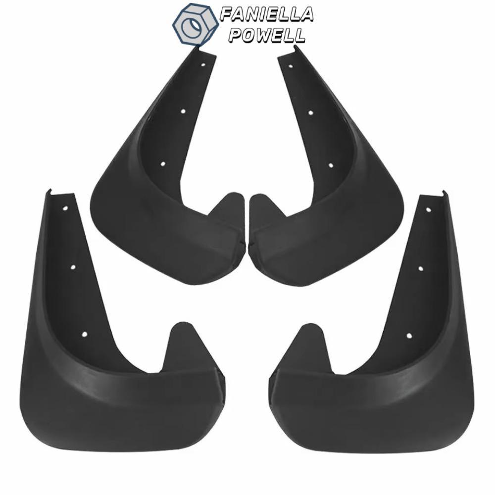 FENDER FANIELLAPOWELL 4 Chiếc Chắn Bùn Ô Tô, Bánh Trước Phía Sau Đen Bắn Bùn Bảo Vệ, Di Động Đa Năng Nhựa Bùn Flaps Phụ Kiện Ngoại Thất