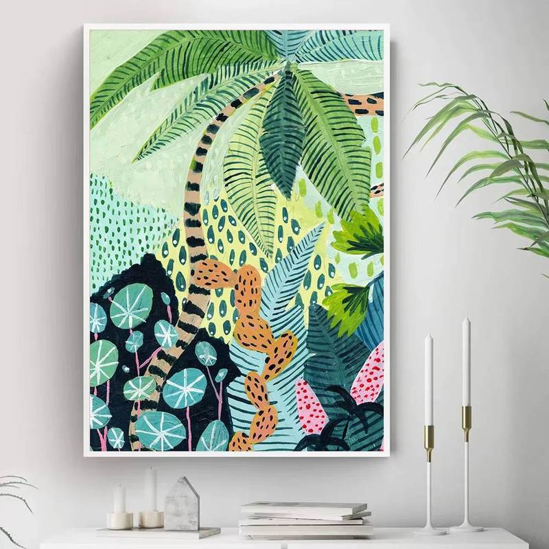 Rừng Nhiệt Đới Động Vật Áp Phích Thực Vật Minh Họa In Canvas Tranh Mầm Non Treo Tường Nghệ Thuật Hình Ảnh Nhà Trang Trí Phòng Khách