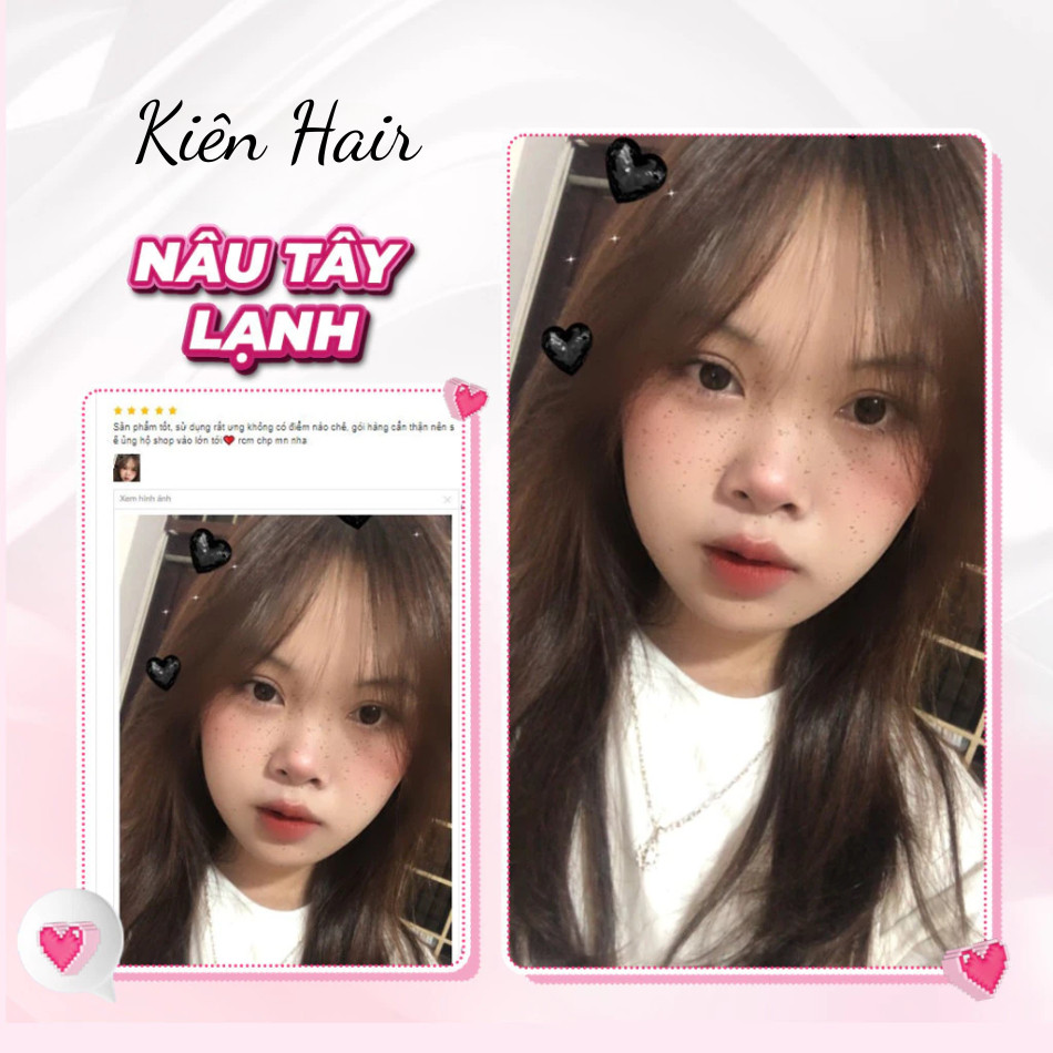 Thuốc Nhuộm Tóc Màu NÂU TÂY LẠNH Không Tẩy, lên từ nền đen, tặng kèm trợ nhuộm | Trunghair