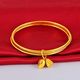 Vòng tay Sansheng III màu sen pom fu thương hiệu đơn giản, phát sóng trực tiếp