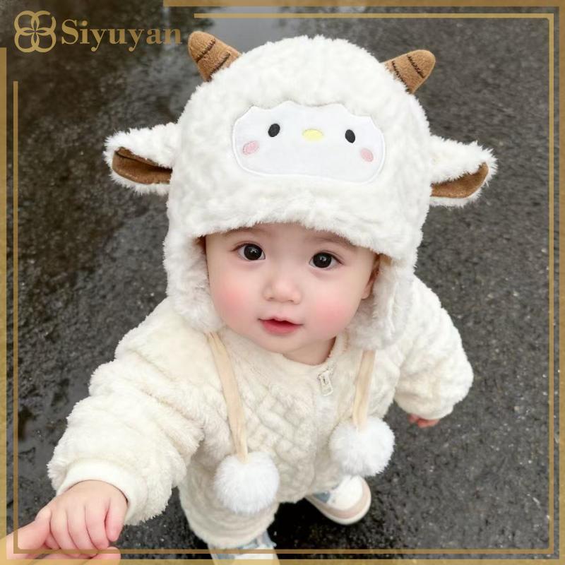 Siyuyan Cừu Lông Cừu Mũ Bảo Vệ Tai Bé Dễ Thương Trẻ Em Bịt Tai Trẻ Sơ Sinh Mùa Đông Ấm Mũ Bonnet Hoạt Hình Sang Trọng Beanies VN