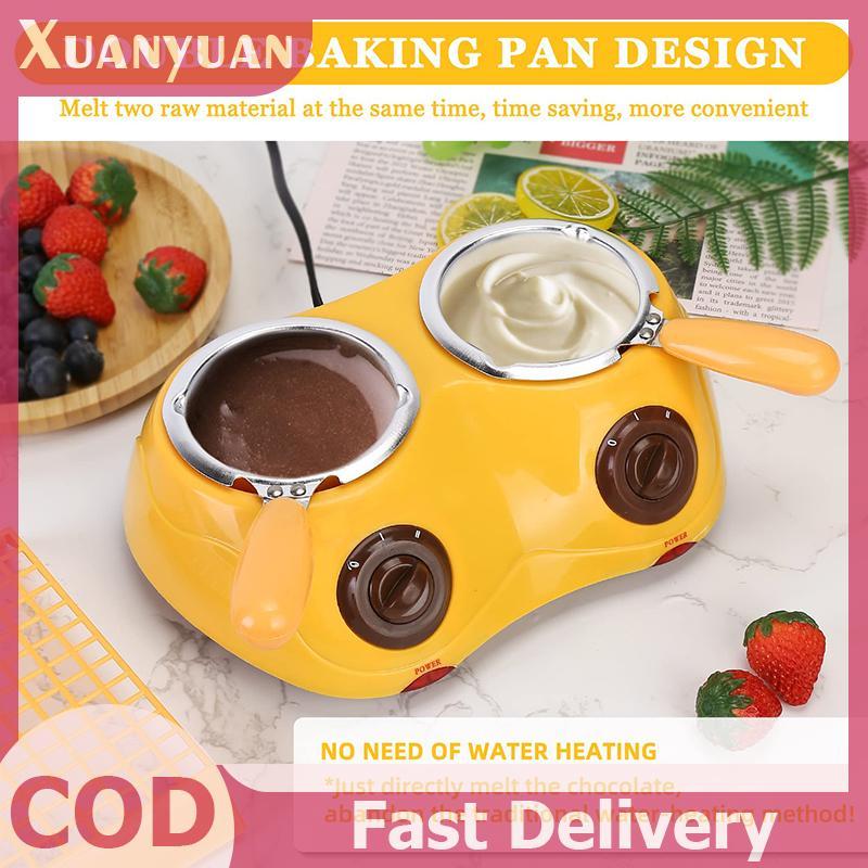 XUAN Điện Sôcôla Nóng Chảy Nồi Sô Cô La Fondaue Ấm Máy Cho Sữa Sô Cô La Đơn / Đôi Nồi Sô Cô La Melter EU Cắm 1.8M Dây 25W Công Suất Thấp DIY Bộ