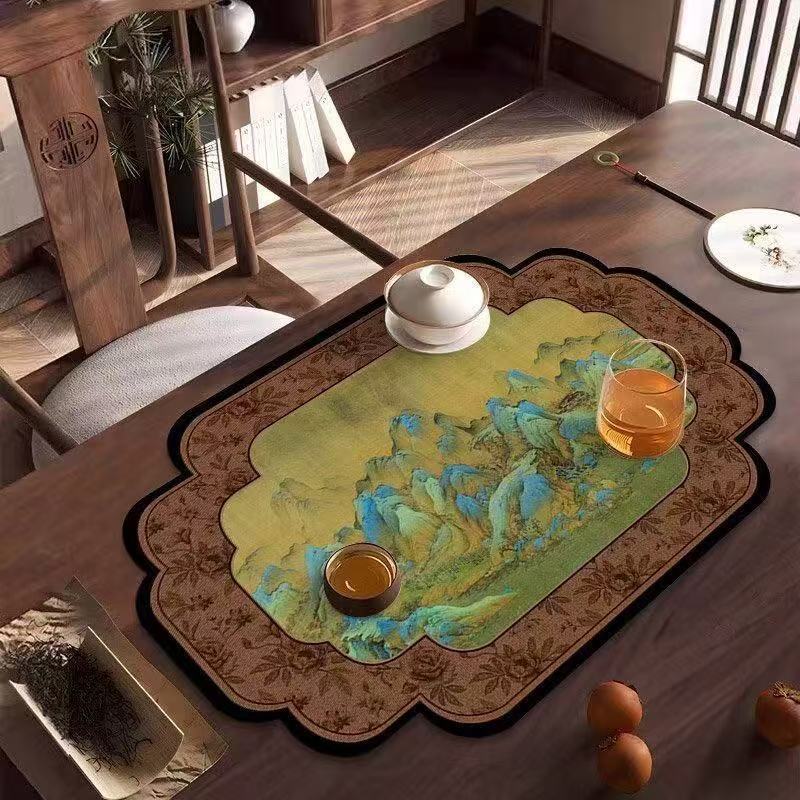 Khăn trải bàn trà đạo với nhiều họa tiết đẹp mắt