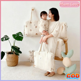 Túi đựng Tã Cho Bé,Vải Muslin Cao Cấp,Phong Cách Hàn Quốc Sang Trọng Với Họa Tiết Thêu Tay Tinh Tế