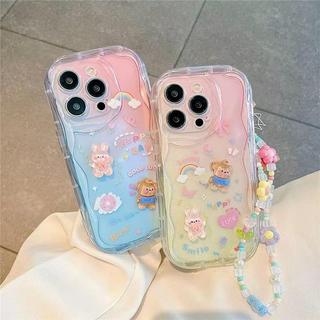 Ốp Lưng Dây Xích Gấu Thỏ Cầu Vồng 3D Thời Trang Cho Realme 14T C71 C73 C75 C75X C61 Note 60 60X 50 C63 C65S 14 10 9 Pro 8 C55 C53 C51 C35 C21Y C25Y C2 Vỏ Điện Thoại