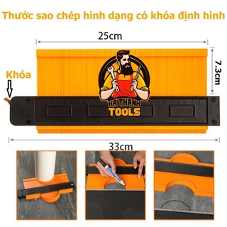 【vạn】Thước Sao Chép Hình Viền Đa Năng 250mm – Dụng Cụ Đo Góc, Mẫu Hình Uốn Lượn Có Khóa Cố Định
