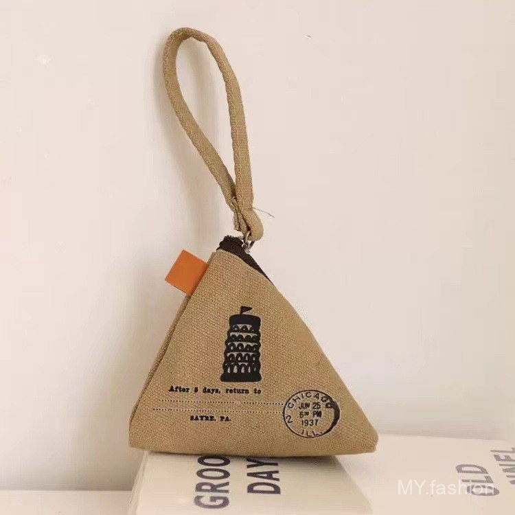 Tháp Eiffel Sáng tạo độc đáo Retro Zongzi Ví đựng tiền xu, Túi vải Mini dễ thương Túi đựng tiền xu Túi đựng chìa khóa