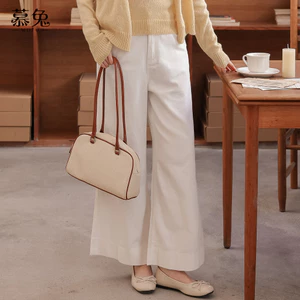 Mutu Trắng Cao Cấp Ôm Hơn Nhìn Quần Jean Nữ Mùa Xuân Phong Cách Mới Nhỏ Ống Rộng Rời Thường Ngày Quần Dài