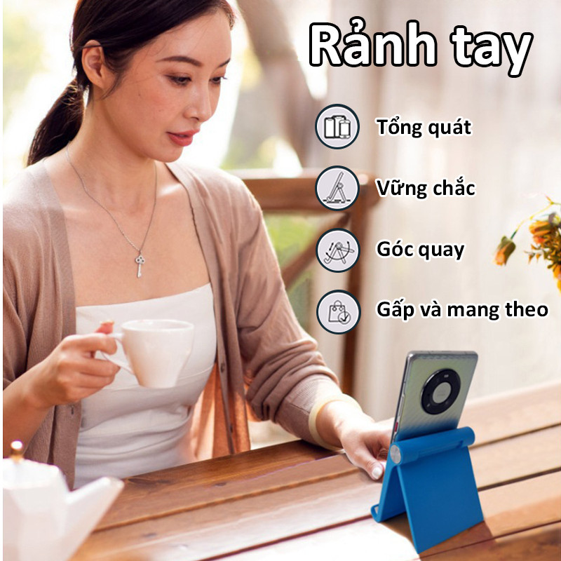 Giá Đỡ Điện Thoại Để Bàn TPE Cao Cấp – Quay 110°, Dùng Cho Ipad Và Điện Thoại, Gấp Gọn Tiện Dụng