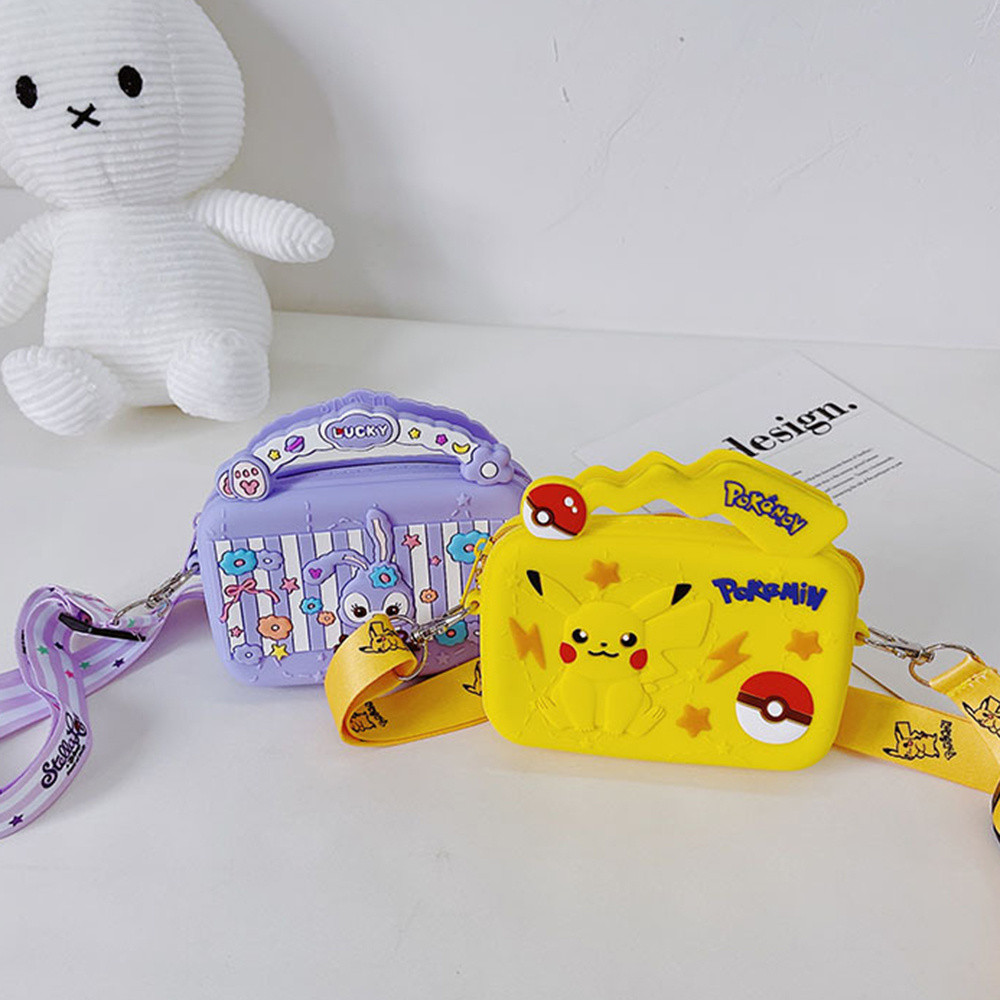 Túi đeo chéo silicon hoạt hình Túi đeo vai Anime dễ thương Mini Kid Girls Ví đựng tiền xu