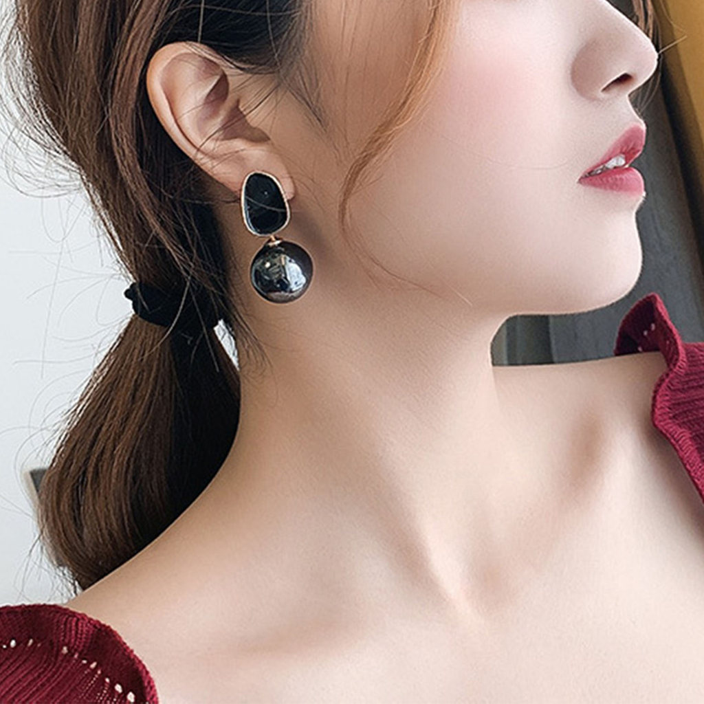 Tai nghe ngọc trai đen vintage tinh tế, trang sức phù hợp cho lễ hội và tiệc cưới