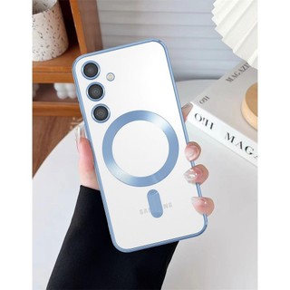 Dành Cho A55 A25 A26 Ốp Lưng Mạ Từ Tính Trong Suốt Dành Cho Samsung Galaxy A55 A25 A15 A16 A06 A36 A35 A05 A05S Ốp Lưng