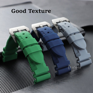 Dây đeo đồng hồ silicon cao su 22mm 24mm 26mm cho băng đô chống nước Panerai dành cho nam nữ màu xanh lá cây Khóa màu xanh đỏ vàng