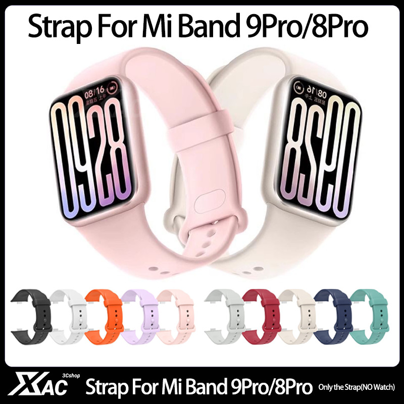 Dây Silicon Chính Thức Cho xiaomi mi Band 9 Pro / 8 Pro Phụ Kiện Đồng Hồ Thông Minh correa Vòng Tay Thay Thế Đồng Hồ redmi 4 Dây Đeo