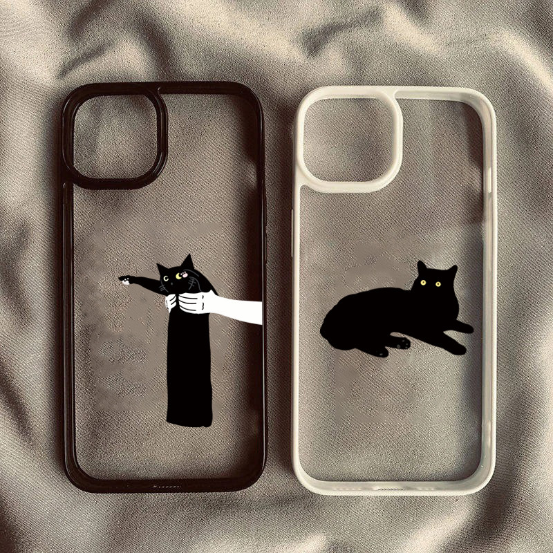Dành Cho Samsung S24 S25 Ultra S24 S23 FE S23 S22 S21 Plus S20 S21 FE Mèo Lười Dễ Thương Trong Suốt Chống Sốc Bìa Cứng