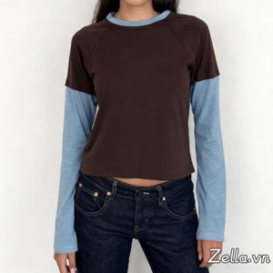 Áo thun nữ dài tayCrop Top cổ tròn dành cho văn phòng