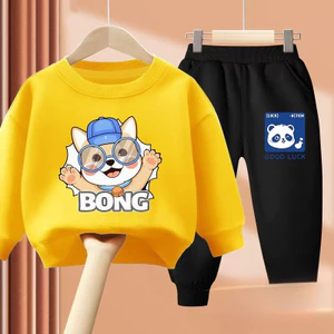 Bộ Đồ Thể Thao Bé Trai Áo Trẻ Em Và Quần Jogger Trang Phục Thời Trang Hai Mảnh Mặc Hàng Ngày