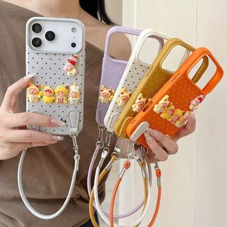 Dành Cho iPhone 17 Pro Max 2025 13 14 15 16 11 12 Ốp Lưng Bảo Vệ Điện Thoại Hoạt Hình Dễ Thương Gấp Đứng Đeo Ngang Dây Đeo