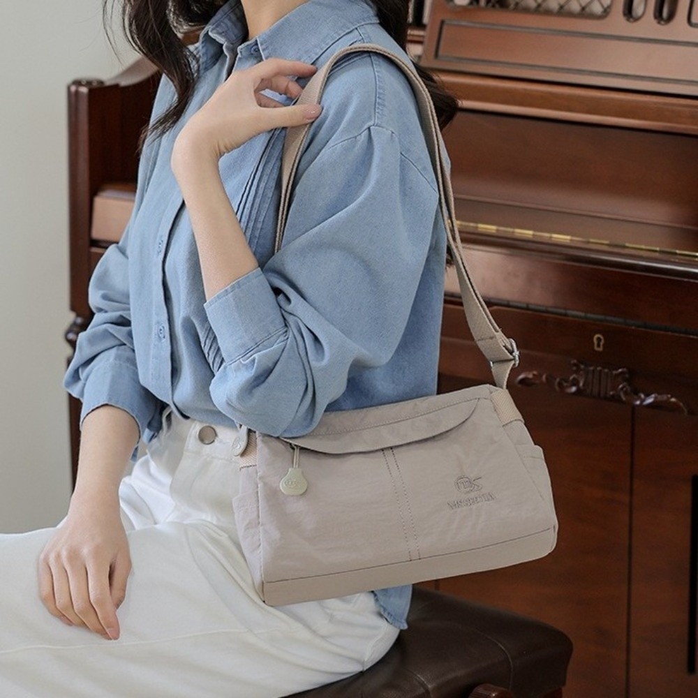 Túi đeo chéo EBINLANDS, Túi đeo chéo chống nước bằng Nylon, Túi đựng điện thoại đa năng nhẹ màu trơn dành cho nữ
