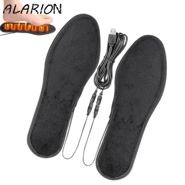 Đế lót giày sưởi ấm USB ALARION, Tấm sưởi ấm chân bằng điện Unisex làm nóng nhanh, Phụ kiện chăm sóc bàn chân Kích thước mềm 35-44 Thảm sưởi chân chống trượt Thảm thể thao