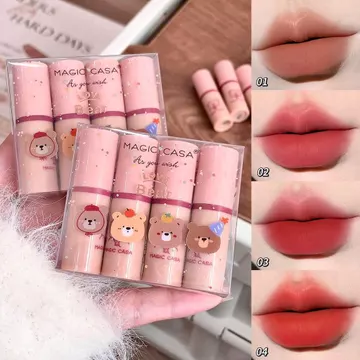 【Bộ 4 Màu】Son Lì Velvet Lâu Trôi Tôn Da Trắng/Dưỡng Ẩm Môi/Son Matte Không Trôi/Sử Dụng Hàng Ngày