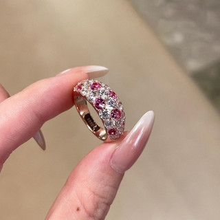 Đá corundum và kim cương nhẫn rộng phong cách châu Âu
