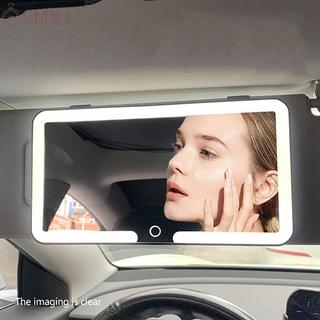 SMNJ Xe LED Trang Điểm Gương Ba Bánh Răng Điều Chỉnh Tấm Che Nắng Nội Thất Gương Phía Sau Có Thể Điều Chỉnh Độ Sáng Màn Hình Cảm Ứng Tự Động Vanity Gương Mới
