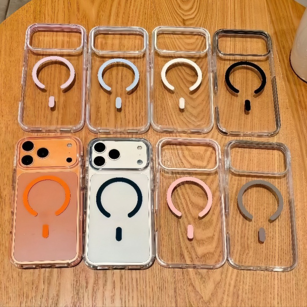 Ốp điện thoại Acrylic dải túi khí từ tính cho iPhone 17 Pro Max 16 15 14 13 Vỏ bảo vệ chống sốc