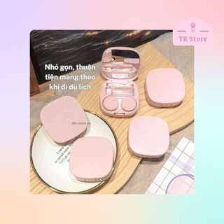 Hộp Bảo Quản Kính Áp Tròng Pastel Nhỏ Gọn Có Gương