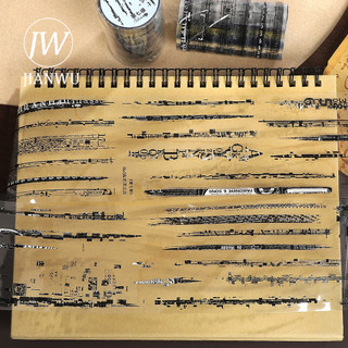 JIANWU 70mm * 10m Vintage Punk Số Chữ Phong Cảnh Chất Liệu Cắt Băng Thêu Sò PET Sáng Tạo DIY Tạp Chí Văn Phòng Phẩm