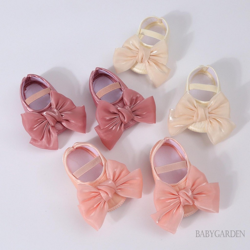 Bé Gái Rửa Tội Giày Và Băng Đô Sáng Bóng Nơ Mary Jane Flats Và Bộ Băng Đô Quấn Tóc