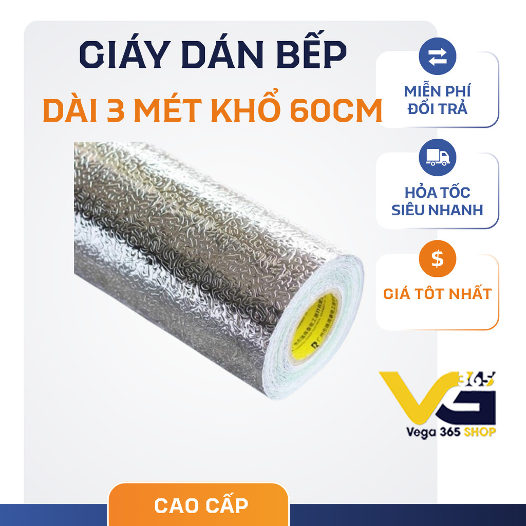 Cuộn Giấy Dán Bếp SIÊU DÀI 3 MÉT Dán Bếp, Dán Tủ , kích thước khổ 60cm