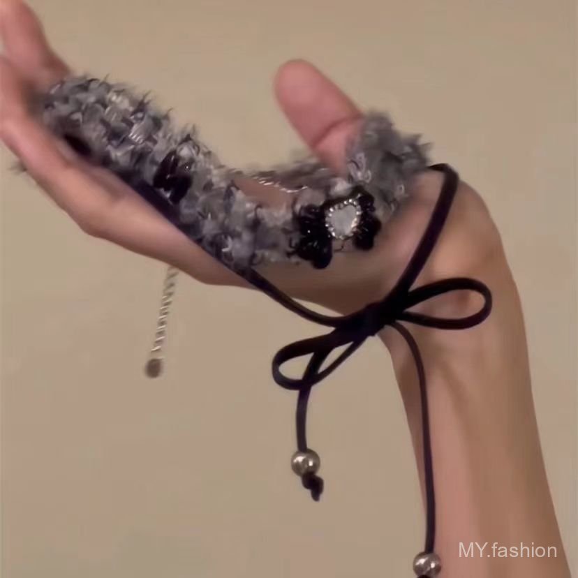 Chocker vòng cổ nữ màu nâu mèo con kiểu Nhật Bản dễ thương, phù hợp thu đông và áo len