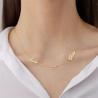 Vòng cổ tên hình trái tim bằng thép không gỉ, trang sức nữ độc đáo, phù hợp làm quà tặng