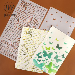 JIANWU 8 Cái / bộ Vintage Âm Nhạc Ghi Chú Bướm Vật Liệu Phong Cảnh Cắt Rỗng Mẫu Sáng Tạo Rác Tạp Chí Văn Phòng Phẩm