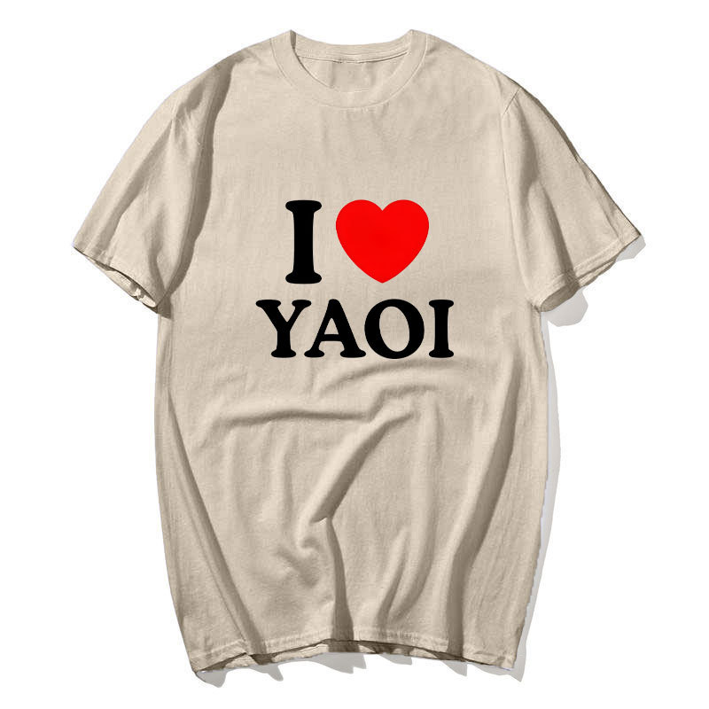 Áo sơ mi cổ tròn tay ngắn cotton nguyên chất, phong cách yaoi anime mới lạ, phù hợp làm quà tặng