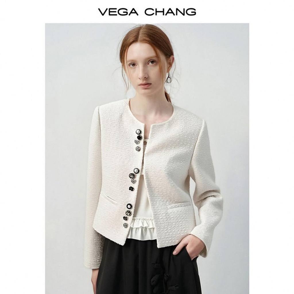 ÁO KHOÁC DẠ TWEED TRẮNG BE VEGACHANG V25300081XT