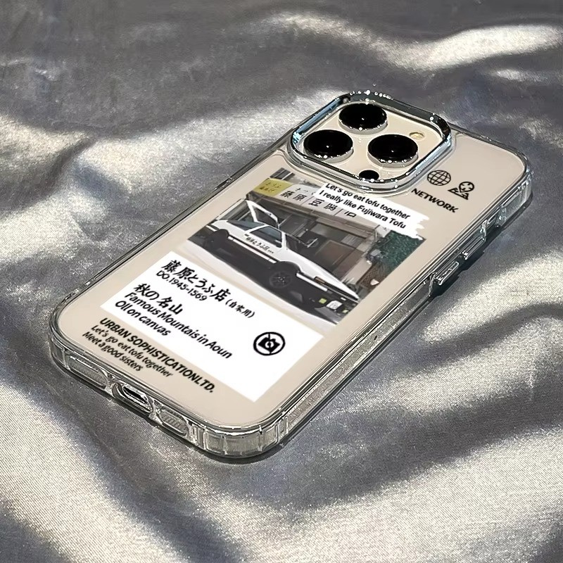 Ốp điện thoại trong suốt đường phố Nhật Bản cho iPhone 17 16 15 14 13 12 11 Pro Max Air X XS XR 7 8 Plus SE2 Vỏ khung ống kính bạc