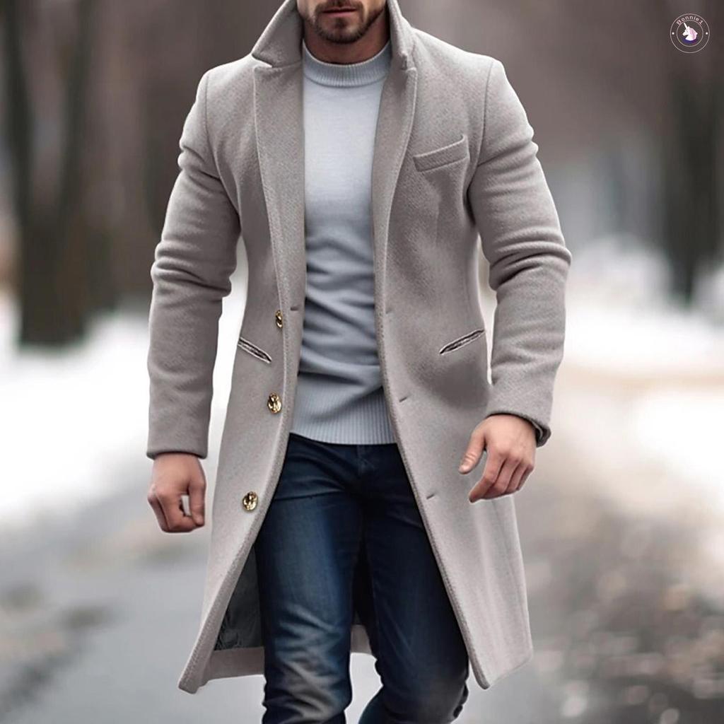Nam Jacket Dài Lớn Mềm Mại, Lined Ấm Áp, Chống Gió - Phù Hợp Mặc Mỗi Ngày