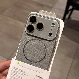 Ốp điện thoại di động hút từ tính hình tròn mịn sang trọng cho iPhone17 16 15 14 13 12 Pro Max bảo vệ camera chống sốc chống rơi mặt sau cứng