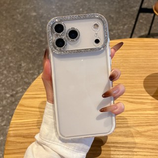 Phim bảo vệ ống kính kim cương 2 trong 1 Khung màu kẹo Vỏ điện thoại Acrylic trong suốt cho iPhone 17Promax 17Pro 16Promax 13 14 15 Pro Max Vỏ điện thoại chống sốc cho nữ