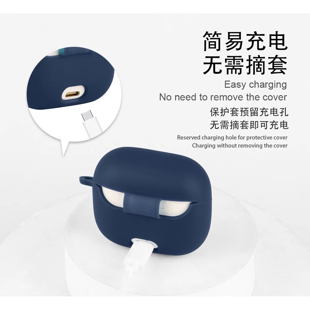 Cho Baseus Bass BP1 NC Ốp Lưng Tai Nghe Silicon Bảo Vệ Vỏ Chống Sốc Có Thể Giặt Bảo Vệ Tai Nghe Tay Mềm Có Móc