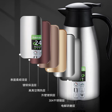 Bình giữ nhiệt Bình giữ nhiệt bằng thép không gỉ 304 Chân không giữ nhiệt nhiệt Nhiệt cà phê Châu Âu Bình giữ nhiệt Hộ gia đình 2L Quà tặng Thương mại 0071 CCYL