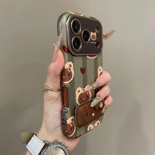 Ốp điện thoại cửa sổ lớn sọc xanh sang trọng KT Cat cho iPhone17 16 15 14 13 12 11 Pro Max Bảo vệ Camera chống sốc Vỏ mềm chống rơi