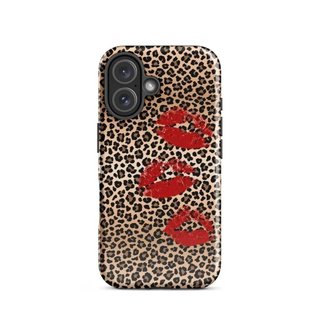 Ốp Điện Thoại Thích Hợp Cho iPhone Da Báo in Môi Đỏ Thích Hợp Cho iPhone17pro / 16 / 15plus14 Hai Trong Một 13 / 12 / 11promax Phim Cứng 7 / 8 Vỏ Bảo Vệ S9JP