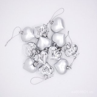 Cây Giáng Sinh Vòng Hoa Đồ Trang Trí Trang Trí Mặt Dây Chuyền Nhỏ Quà Tặng Ngày Lễ Tình Nhân 4.5cm Hình Đặc Biệt Mạ Điện Trái Tim Tình Yêu Bóng ODFN