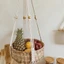 Chậu hoa PWSEND, có tua rua thủ công Dây nâng thắt nút Macrame Móc treo cây, Đồ dùng làm vườn Dây bông treo tường Giỏ trồng cây ban công